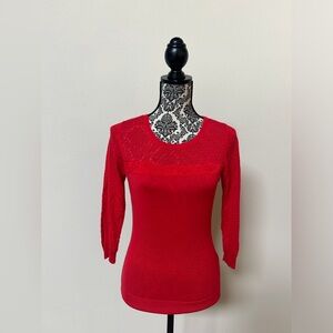 H&M Bold Red Knit Top S